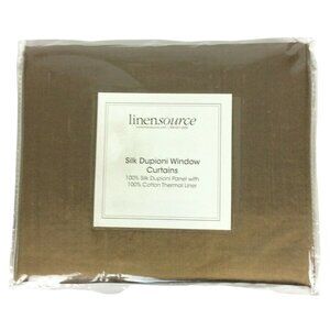 Linensource Silk Dupioni Window Curtain Panel 50x108 Fawn Rod Pocket Cotton Lini